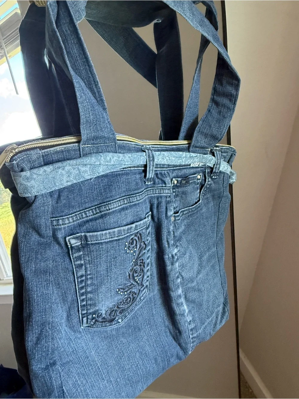 LEE Upcycled Handmade Y2K 90s Denim Jean Handbag Purse